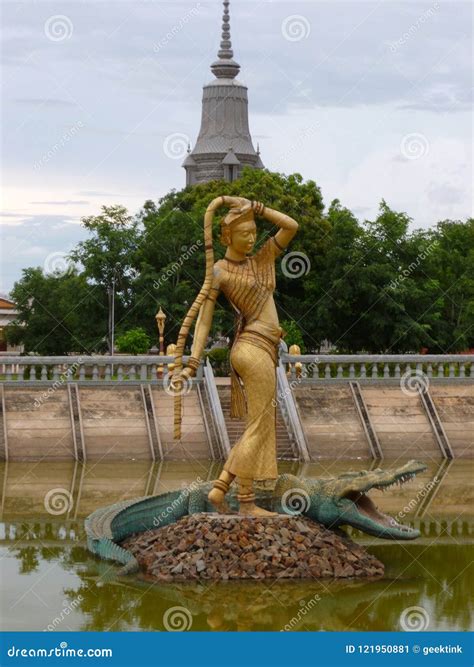 Phra Mae Thorani Statue at the Buddhist Monastery in Oudong Cambodia ...