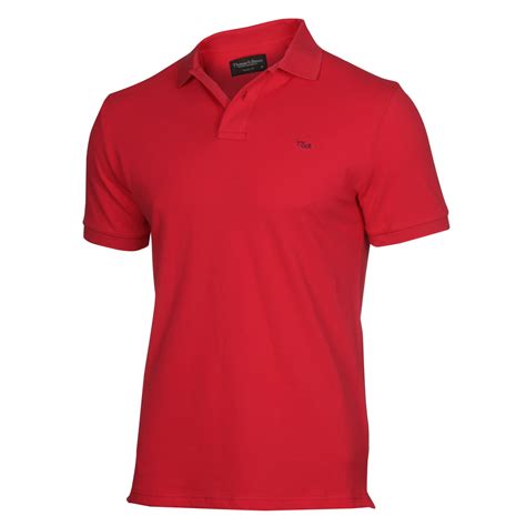 Men's Red Cotton Stretch Fitted Golf Shirt - Thomas and Benno Master ...