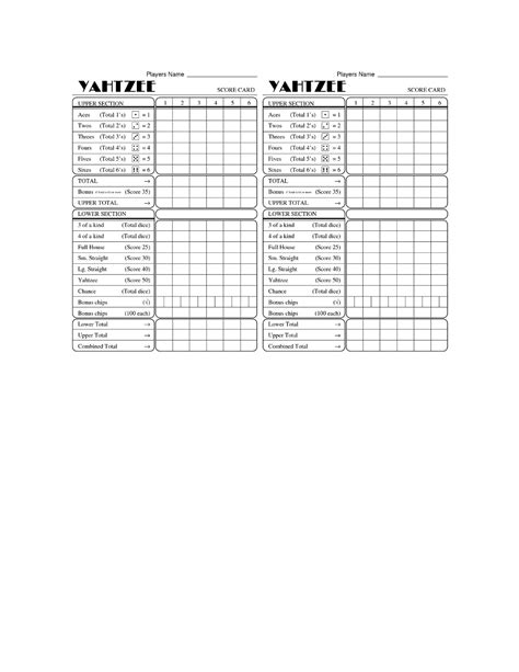 28 Printable Yahtzee Score Sheets & Cards (101% FREE) ᐅ TemplateLab