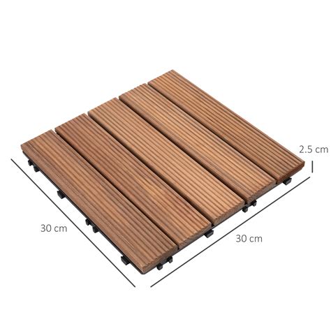 Interlocking wood floor tiles - 27 Pcs - DIY Deck Tiles Flooring - ZEN ...