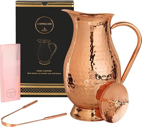 Amazon.com: New Launch 100% Pure Copper Pitcher 70 Ounces | Handmade ...