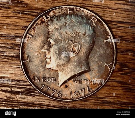 Kennedy bicentennial half dollar dates 1776 to 1976 Stock Photo - Alamy