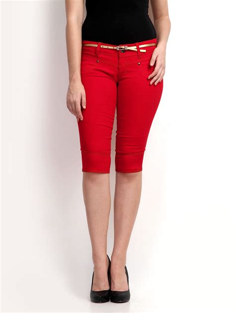 Buy The Vanca Red Capris - Capris for Women 217038 | Myntra