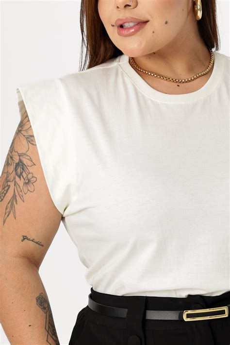 T-SHIRT PLUS SIZE MUSCLE TEE - COR OFF | Atacado Tshirt | Use Criativa