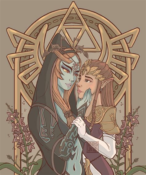 [TP] Zelda And Midna Fan Art by me! (rosay.salmon) I've always loved these two so wanted to draw ...