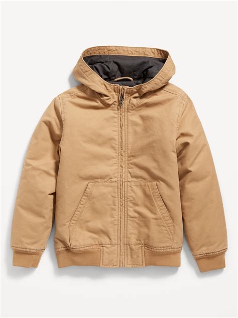 Hooded Canvas Utility Bomber Jacket for Boys | Old Navy