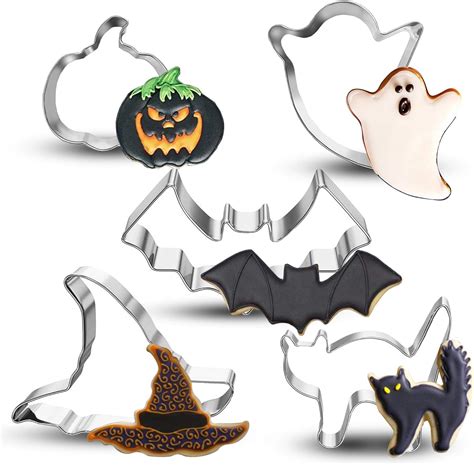 CONLEKE 2.0 Halloween Cookie Cutter Set - 5 Piece Stainless Steel ...