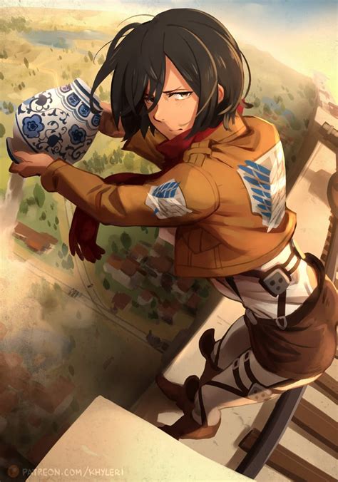 mikasa ackerman (shingeki no kyojin) drawn by khyle. | Danbooru
