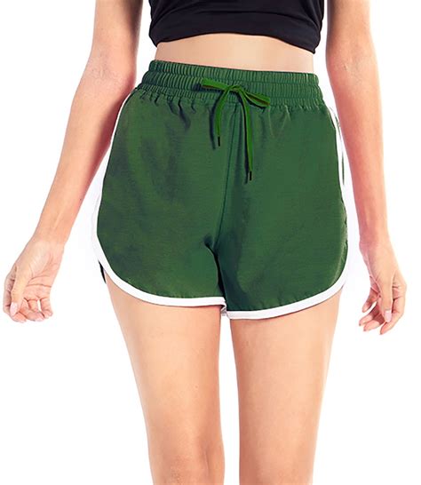 WBQ Women Running Short,Elastic High Waistband with Drawstring Casual ...