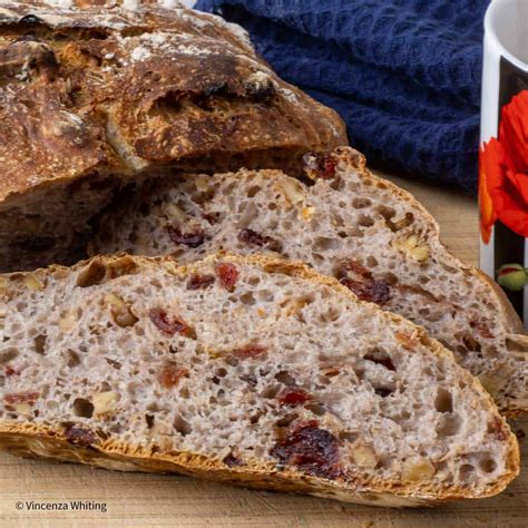 Easy Cranberry Walnut Bread (No-Knead Recipe) - Enza's Quail Hollow Kitchen