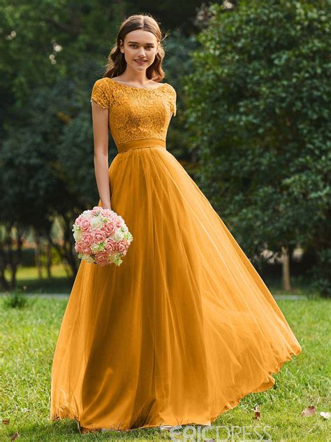Yellow Bridesmaid Dresses With Sleeves