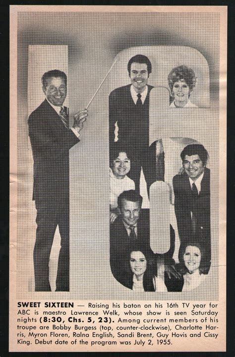 Tv Article/Lawrence Welk/Bobby Burgess/Charlotte Harris/Myron Floren ...