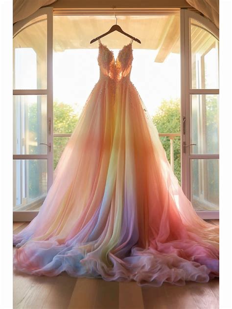 Romantic Dip Dye Rainbow Colored Wedding Dress | Colored wedding dress ...