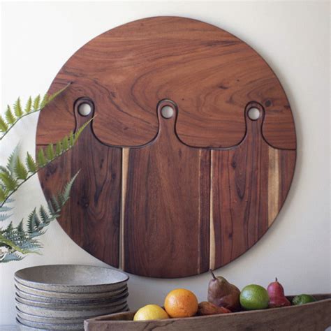 Acacia Wood Cutting Board Wall Art Set - Functional and Stylish - Iron ...