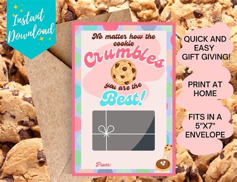 Cookie Gift Card Holder Cute Crumbl Cookie Gift Card Holder - Etsy