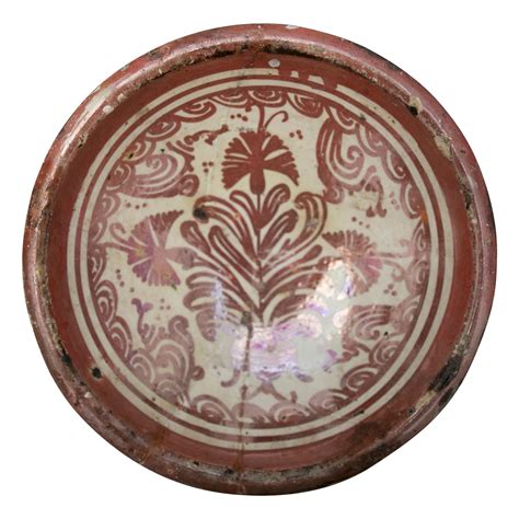 Antique Spanish Manises Glazed Ceramic Plate, 19th Century smadiasoft.com