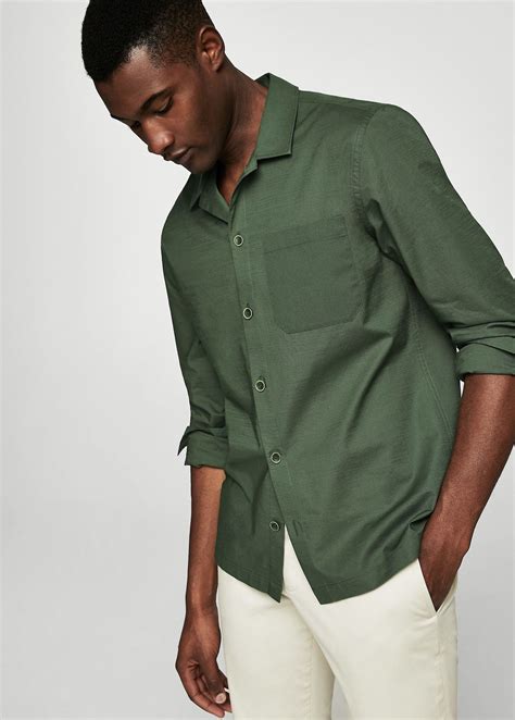 Mens Long Sleeve Camp Collar Shirt at Annabelle Toomey blog