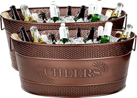Amazon.com: BREKX Copper Beverage Tubs for Parties, Large Ice Buckets ...