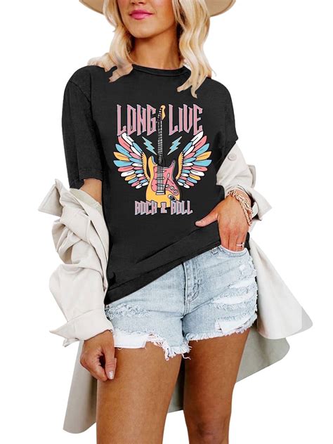 XCHQRTI Country Music Women T-Shirt Raised on 90s Vintage Graphic ...