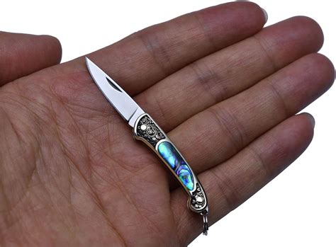 JPCRMOV Mini Pocket Knife Folding Knife Weight Only 9 g, Small Key Ring ...