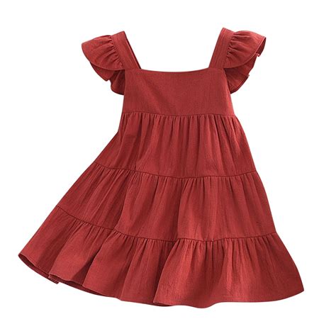 ZHAGHMIN Baby Dresses 0-3 Months Toddler Kids Baby Girls Linen Vintage ...