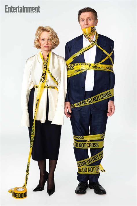 See 'The Naked Gun' stars Liam Neeson and Pamela Anderson cover shoot ...