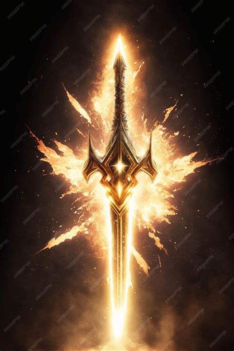 Premium AI Image | Sword with flames coming out of it generative ai