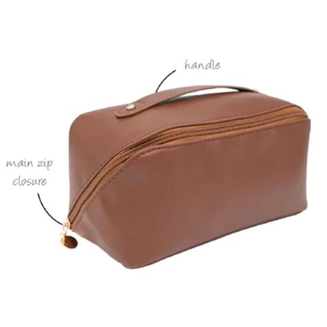 Elegant Makeup Bag (Saddle Brown) - 23 X 12 X 11cm · SHOP THE GLOW SA