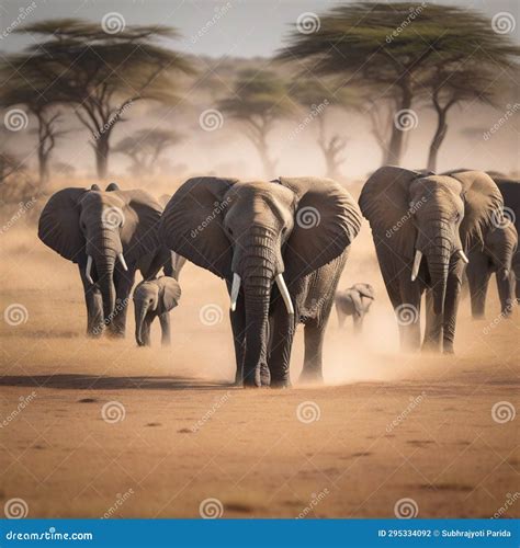 AI Generated Image of a Herd of African Elephants in a Jungle in Africa ...
