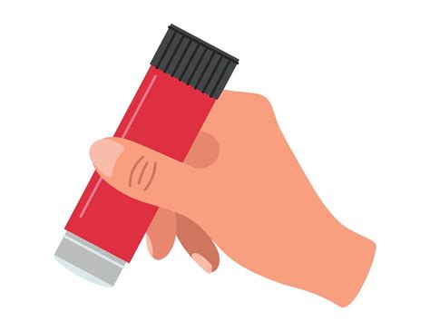 Human hand holding glue stick. Isolated cartoon linear doodle ...