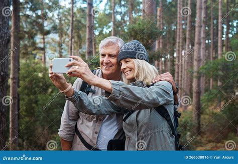 Another Selfie about Another Adventure. a Mature Couple Taking a Selfie ...