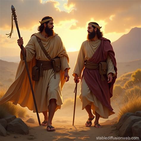 Biblical Figures Joshua and Caleb | Stable Diffusion Online