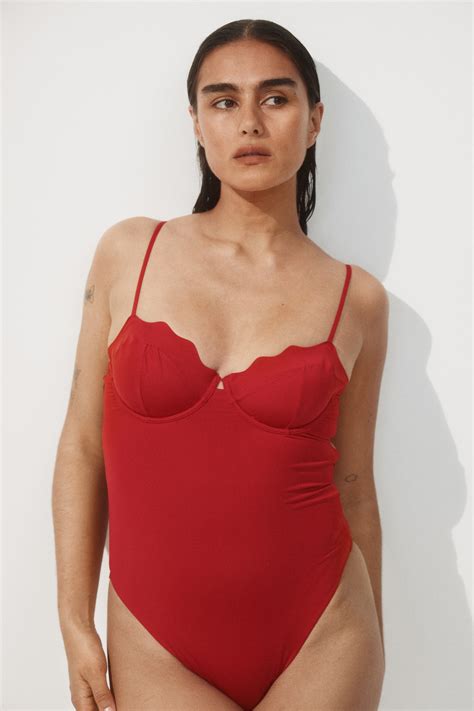 High-Leg Underwire Swimsuit - Red - Ladies | H&M US