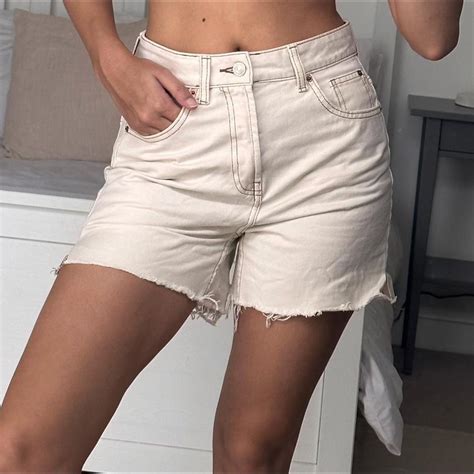 Longline Shorts in White • Size S 💰 PAY THROUGH... - Depop
