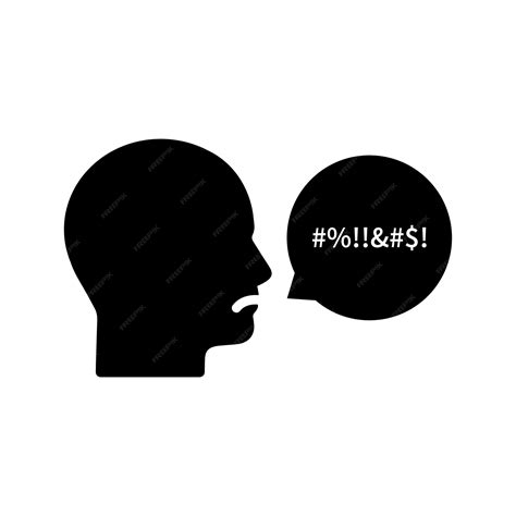 Persona grosera con malas palabrotas en un elemento de diseño gráfico de estilo simple plano de ...