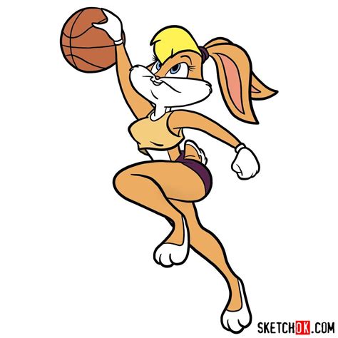 How to draw Lola Bunny playing basketball - Step by step drawing tutorials | Cartoon, Looney ...
