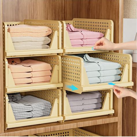 Amazon.com: SNSLXH 5 Pack Stackable Closet Organizer Box ...