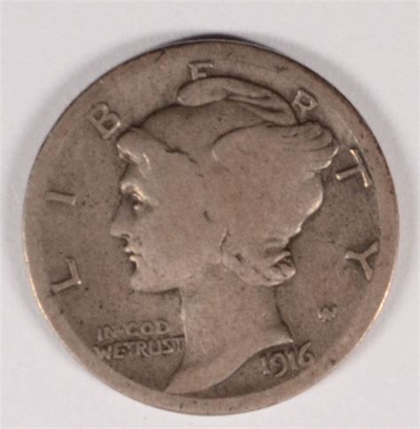 1916-D MERCURY DIME VG KEY DATE!