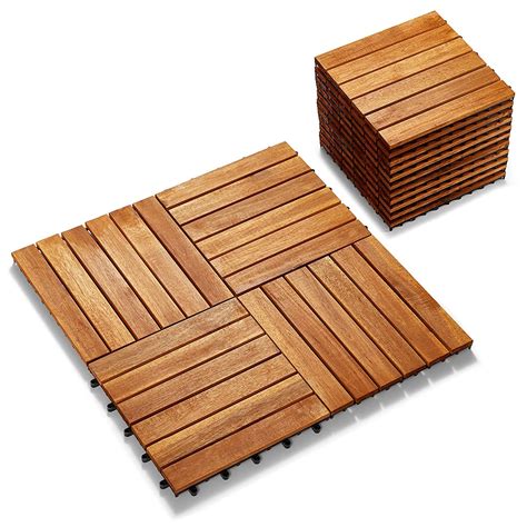 ARK STONE Interlocking Deck Tiles 6 Pcs Pack- Snap Together Wood ...