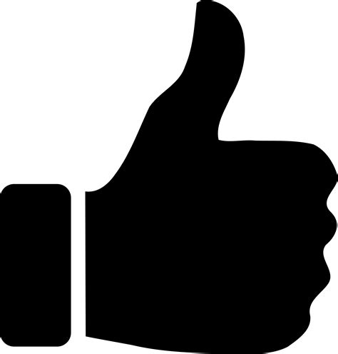 Thumbs Up Black And White Clipart