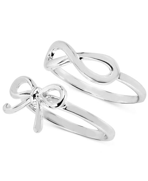Infinity and Bow Motif Stackable Ring Set | Pretty necklaces, Grooming ...