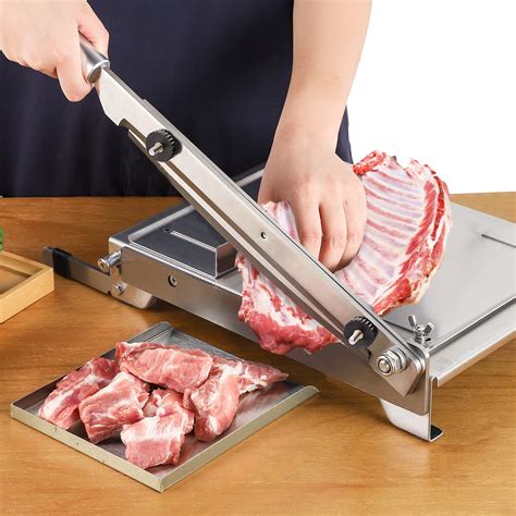 Snapklik.com : 2 BLADES Manual Ribs Meat Chopper Slicer Stainless Steel ...