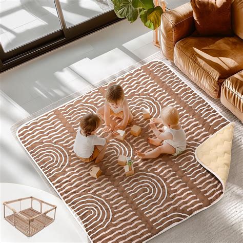Amazon.com : Soft Cushioning Baby Play Mat, Washable 50x50 in Playpen ...