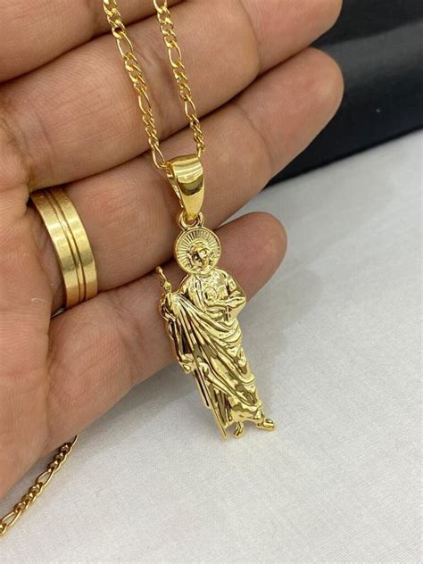 14K Gold Filled San Judas Necklace Charm for Womens Kids Mens/saint ...