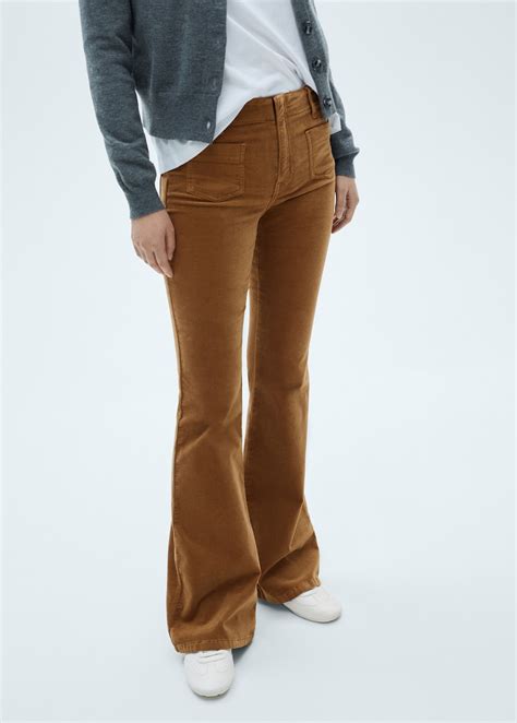 Flared corduroy jeans with pockets - Women | MANGO Kosovo