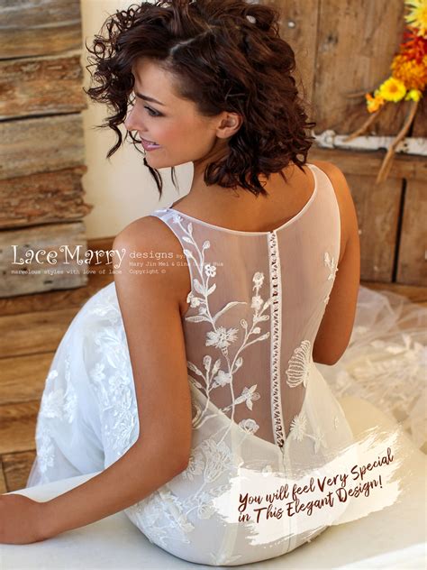Elegant Lace Back Wedding Dresses