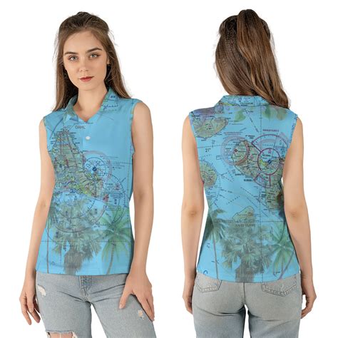 The Hawaiian Blue Sky Women's Sleeveless Polo Shirt - pilotquarters