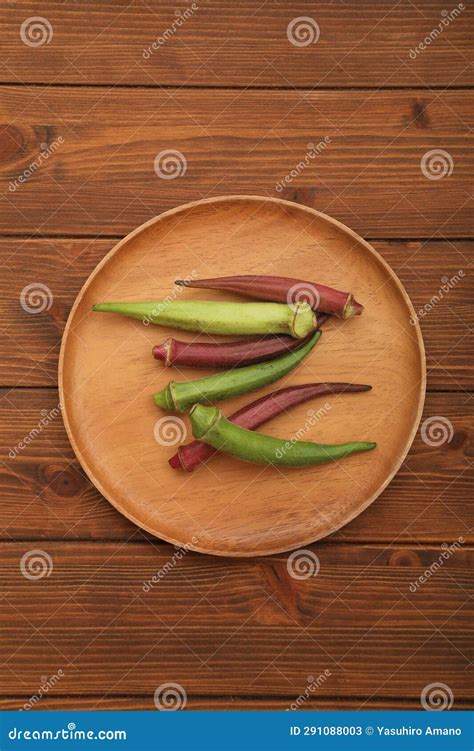 Okra is Rich in Dietary Fiber As a Unique Slimy Ingredient. Stock Image ...