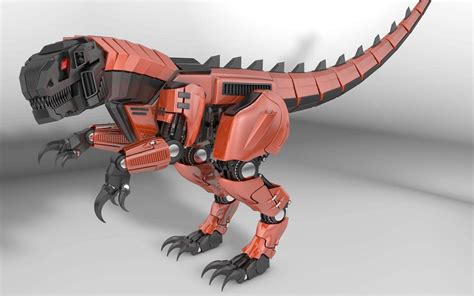 Raptor Dinosaur Robot - 3D Model by cat007
