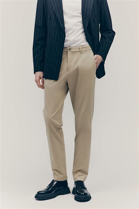 Slim-Fit Cotton Chinos - Beige - Men | H&M US